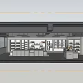 Modern Store Interior With Shelves Counter Marble Floor And Open Space