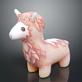 Pink Alpaca Shaped Decorative Ornament Set With Floral Pattern Cute Design For Home Decoration