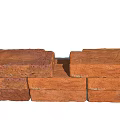 Red Building Bricks Stacked In Various Structural Patterns For Construction 3d model