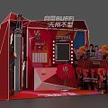 CHANDO Brand Commercial Display Booth With Red Design And Product Show Area