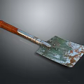 Old Rusty Shovel With Wooden Handle And Metal Blade Showing Rust And Wear