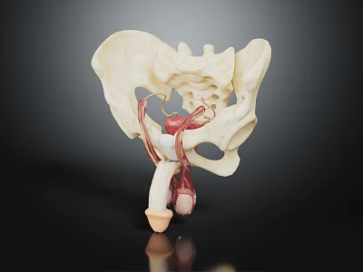 Realistic 3D Model of Human Pelvis Organs and Hair Structure with Anatomical Details 3d model