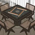 Mahjong Table and Chair Mahjong Table and Chair Combination 3d model