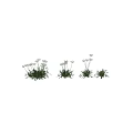 Decorative Ornament Set with White Flowers and Green Leaves for Home Decor