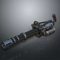 Browning Machine Gun Browning Gatling White Machine Gun Machine Gun Bullet Military 3d model