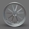 Silver Car Tire With Red Center Cap And Stylish Alloy Spokes Design