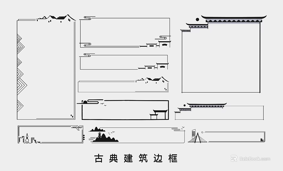 Classical Architecture Themed Wall Decor With Ornate Borders And Traditional Design Elements 3d model