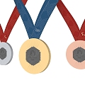 Olympic medal Paris Olympic gold medal Gold medal Silver medal Bronze medal Olympic Games 3d model