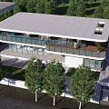 Modern Detached Villa Featuring Glass Curtain Walls Open Terrace And Twilight Lighting