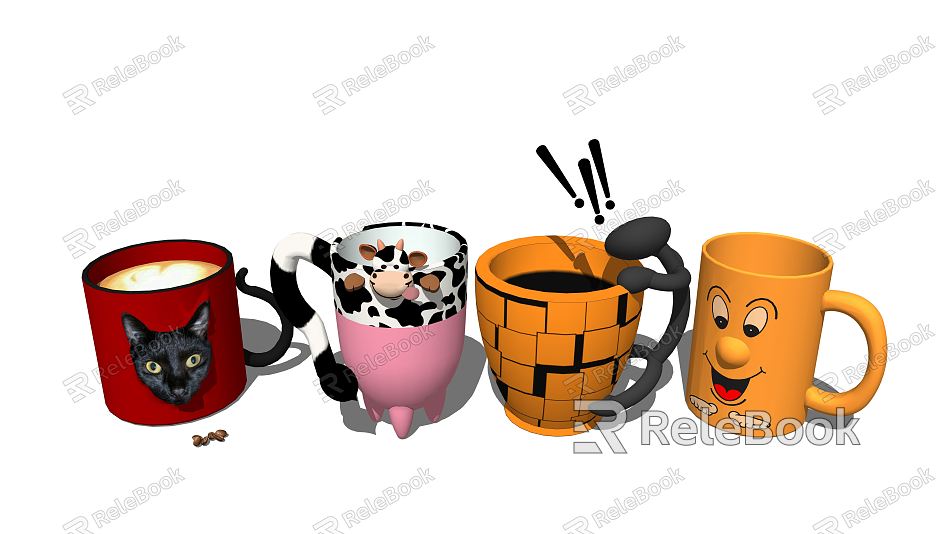 Modern Cup Cartoon Water Cup model