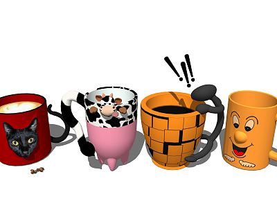 Modern Cup Cartoon Water Cup model