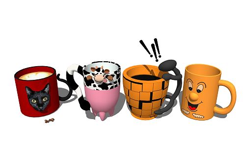 Modern Cup Cartoon Water Cup 3d model