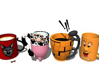 Modern Cup Cartoon Water Cup 3d model