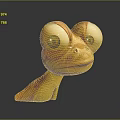 Cute Game and Movie Character with Big Round Eyes and Orange Yellow Body