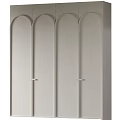Elegant Gray Arched Panel Doors with Metal Handles for Modern Interior Spaces 3d model