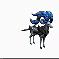 White Deer With Blue Crystal Antlers And Ornate Black Purple Accents