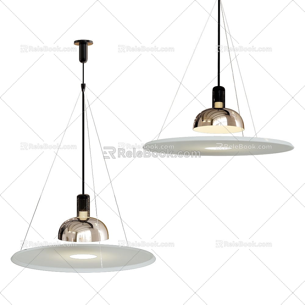 Modern Straw Hat Chandelier 3d model