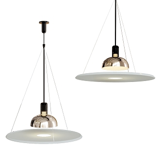 Modern Straw Hat Chandelier 3d model