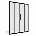 Modern Shower Sauna Enclosure with Glass Door Black Frame and Metal Handles