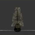 Modern sailing ship armored ship cartoon ship 3d model