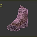 Brown High Top Hiking Shoes With Mesh Upper And Green Sole Design