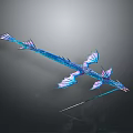 Mythical Blue Purple Dragon With Long Scaly Body Multiple Glowing Wings Fish Like Tail Fins