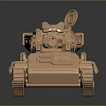 Golden Tank Model 3D Rendered With Detailed Metallic Texture Turret Tracks And Military Design Elements