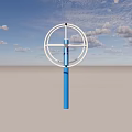 Two White Circular Fitness Training Wheels On Blue Pole For Gym Workouts