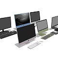 Assorted All In One Computers With Monitors Keyboards And Mice Collection 3d model