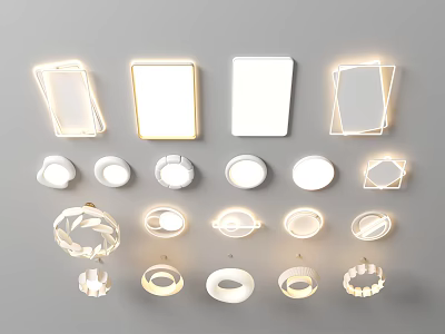 Modern Stylish Ceiling Lights with Various Designs and Different Shapes for Home Interior Decoration 3d model
