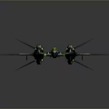 Futuristic Spacecraft With Aerodynamic Design And Green Glowing Accents For Space Exploration