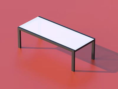 Outdoor Table with White Glass Top and Black Legs Modern Sleek Design for Outdoor Use 3d model