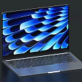 Modern Laptop With Sleek Metal Design Vibrant Blue Screen Display And Backlit Keyboard