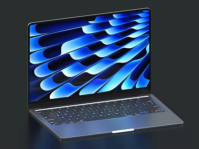 Modern Laptop With Sleek Metal Design Vibrant Blue Screen Display And Backlit Keyboard 3d model