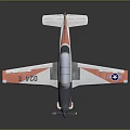 Red and White Fighter Jet with Number 720 Tail F Logo and Wing Blue Star
