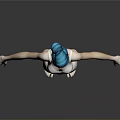 Game Film Female Character 3D Model With White Sportswear And Blue Hair Bun