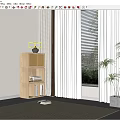Modern Curtain Screen Combination 3d model