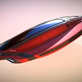 Red And Blue Futuristic Spaceship With Streamlined Design Model X28 3d model