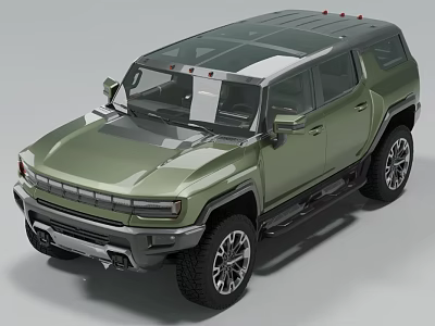 Green Modern SUV With Panoramic Sunroof Large Wheels And Rugged Exterior Design 3d model