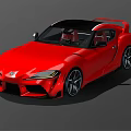Red Sports Car Featuring Black Roof Sleek Design And Sporty Exterior Details