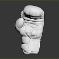 White Boxing Glove Sports Equipment With Dark Background And Reflective Surface