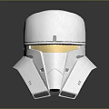 Futuristic White Helmet With Golden Visor Sleek Design And Modern Tech Elements 3d model