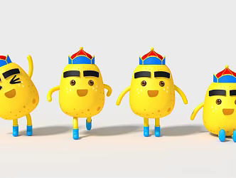Modern Toy Cartoon Potato 3d model