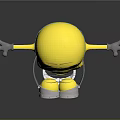 Cheerful Minion Character From Despicable Me With Yellow Body Silver Goggles And Open Arms