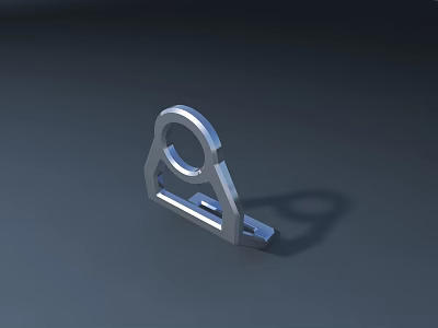 Road Infrastructure Metal Bracket With Circular Ring And Stable Base Design 3d model