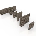 Different Shaped Stacked Stone Wall Units As 3D Models For Building 3d model
