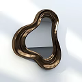 Irregular Shaped Copper Metallic Mirror With Shiny Surface And White Background Light Reflection 3d model