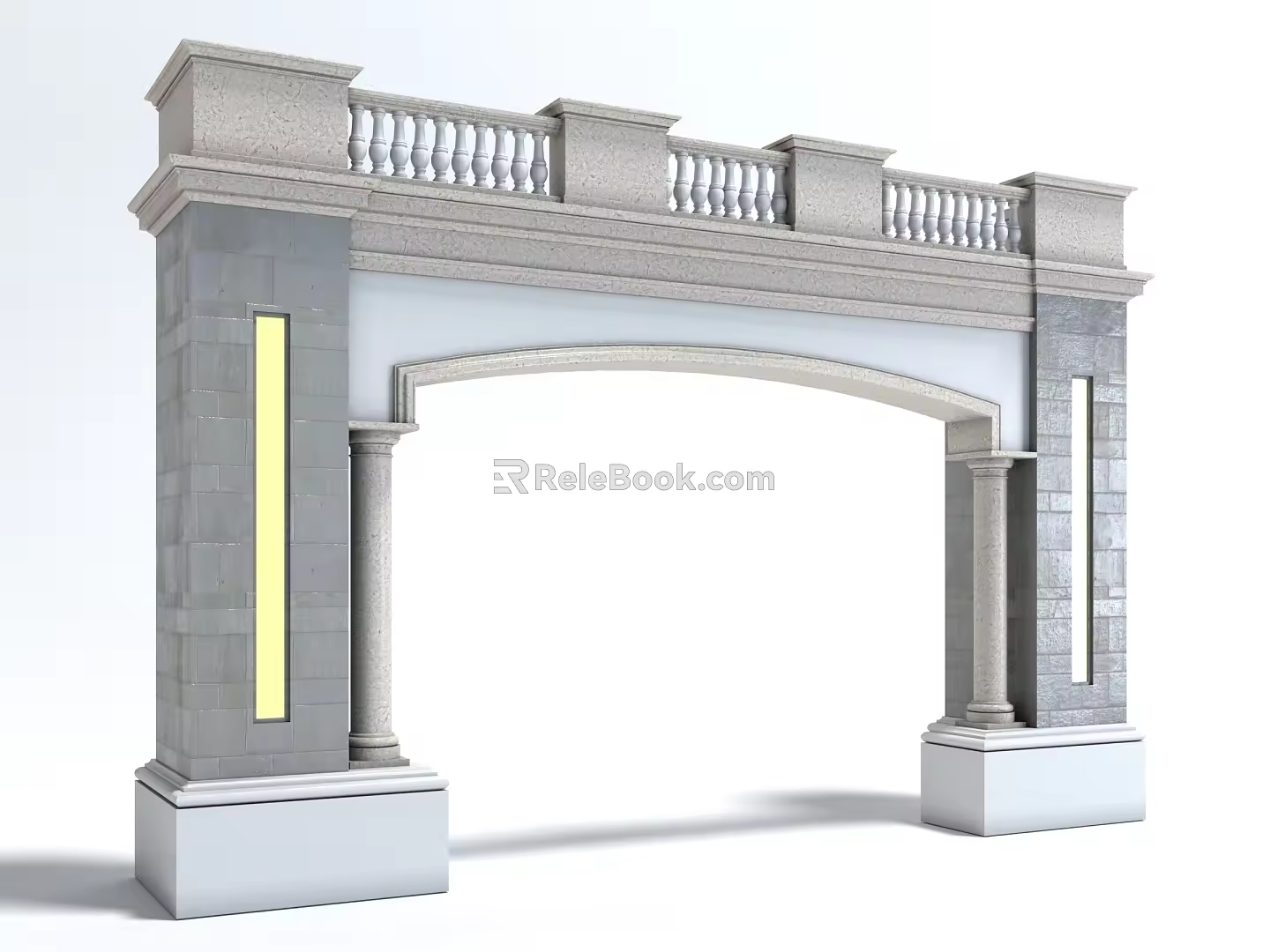 Style Building Components Yakou Arch Stone Wall 3d model