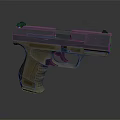 Modern Tactical Pistol Weapon With Brown Grip And Black Slide Components Design 3d model