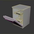 White Dishwasher With Open Door Showing Interior Racks And Storage Compartments